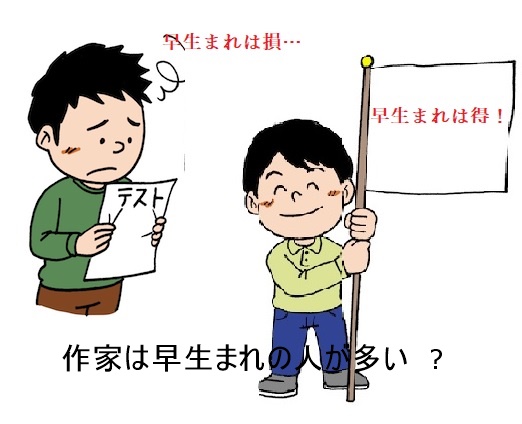 作家は早生まれの人が多い　②実例と分析